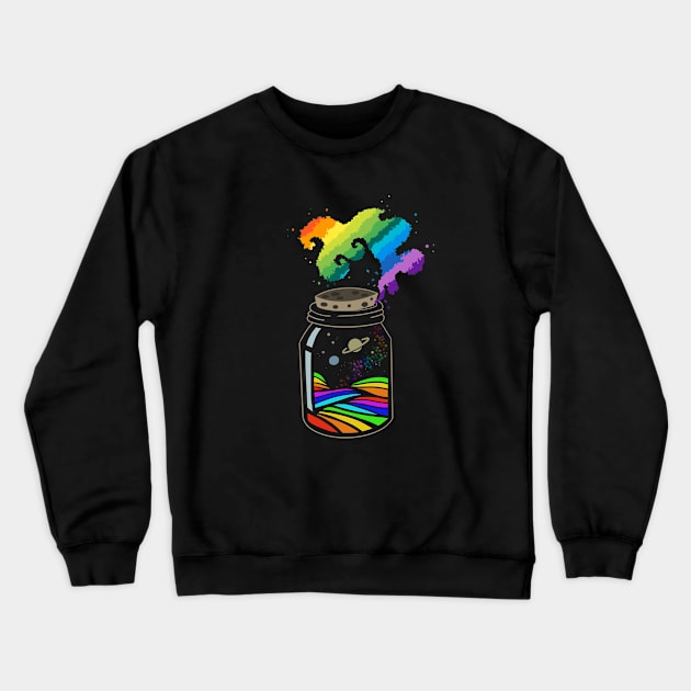 Universe in a Jar Multicoloured Design Crewneck Sweatshirt by IceTees